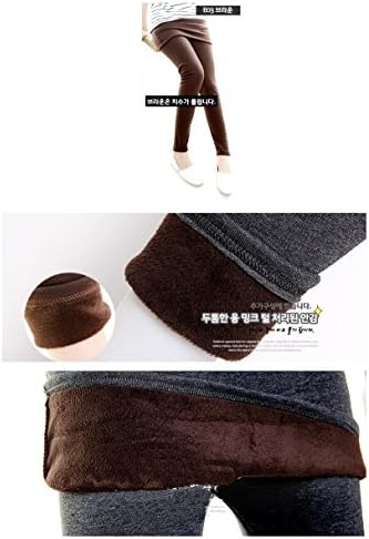 TOKTOK Women Winter Sexy Skirt Leggings- Soft Cotton and Mink Faux Fur Lined Thick (Brown)