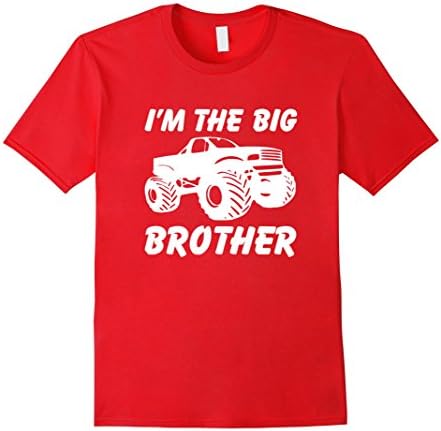 Men's Monster Truck Big Brother Boys TShirt 3XL Red