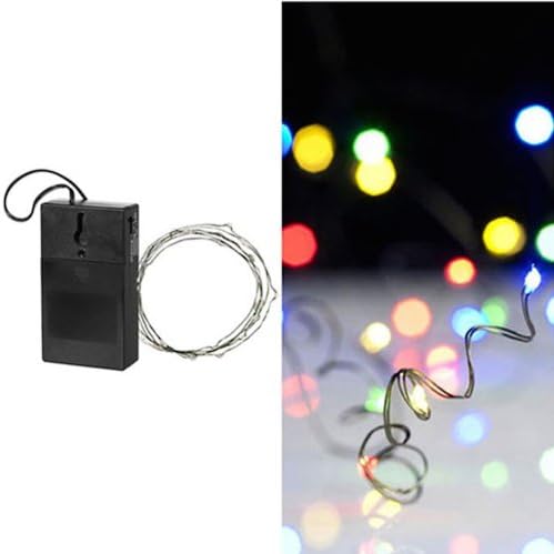 9 Feet; 36 Twinkling or Steady (Multi-function) String Micro-size LED MULTICOLORED Lights Garland for Weddings, Christmas, or Displays, Battery Operated with Timer