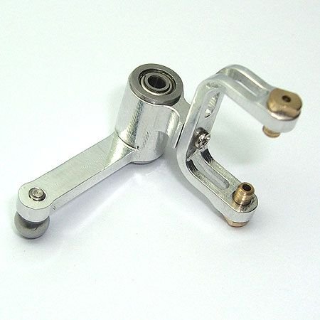 "Aluminum Bell Crank, Silver: Blade 400" "Aluminum Bell Crank, Silver: Blade 400"