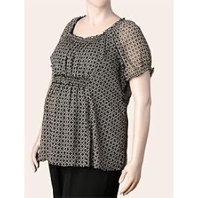 Motherhood Maternity: Plus Size Short Sleeve Scoop Neck Babydoll Maternity Shirt