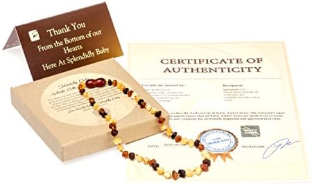 Multicolor Baltic Amber teething necklace for baby and tot from Splendidly Baby offers time tested natural teething relief, in safe, raw, organic jewelry for children, bring relief to your baby now!
