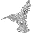 14K White Gold Hummingbird Brooch