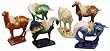 Unique Educational Gift Ideas Kids Children - 6" Chinese Ceramic Oriental Tang Horse Statues (Set of 6)