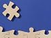 Disconnected Missing Puzzle Piece on Blue Background Photographic Poster Print, 16x12