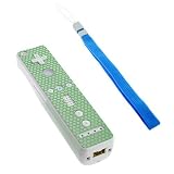 Retail Packing Nintendo Wii Remote Controller Protector Sticker Sheet with Wrist Strap - Green Bling by Bargaincell