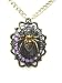 Gothic Black Spider Purple Stone Pendant Unisex Rocker Necklace , Rocker Jewelry Gothic Pendant