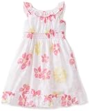 Youngland Girls 2-6X Toddler Smocked Sleeveless Chiffon Dress, White Pink Multi, 2T