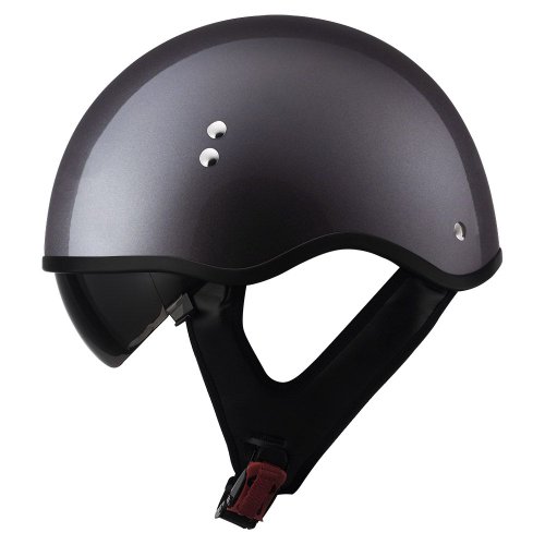 LS2 Helmets HH566 Half Helmet with Visor (Solid Gunmetal, Small) On Sale