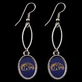 Kent State Golden Flashes Royal Blue Oval Drop Earrings