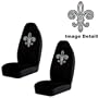 Fleur de Lis French Cross Silver Gem Crystal Studded Rhinestone Bling Car Truck SUV Front Universal-Fit Bucket Seat Covers - PAIR