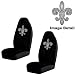 Fleur de Lis French Cross Silver Gem Crystal Studded Rhinestone Bling Car Truck SUV Front Universal-Fit Bucket Seat Covers - PAIR