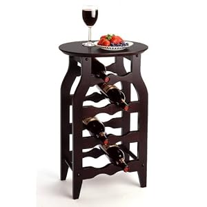 Espresso Finish Solid Wood Oval Top Wine Rack by Winsome Wood