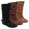 Women's Glaze by Adi Slouchy Flat Boots with Side Buckle