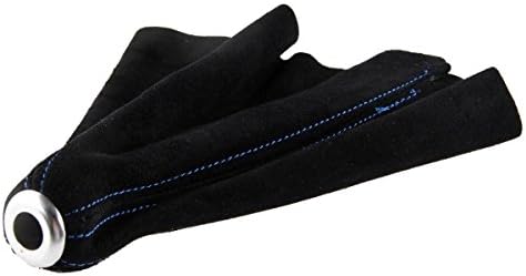 28pouncy Dustproof Set Blue Stitch Black Nubuck Leather Shifter Knob Boot Cover Fit All