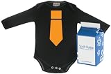 from Spoilt Rotten Spoilt Rotten - Orange Tie Baby Babygrow Alternative Baby Clothes 100 Organic Sizes 0-6 months BLACK + in funky Milk Carton