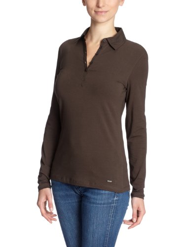 TOM TAILOR Damen Shirt/ Poloshirt 15119710970/pina stretch polo, Gr. 36 (S), Braun (8203) Preisvergleich