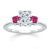 1.40 CT RADIANT DIAMOND W PRINCESS PINK SAPPHIRE RING