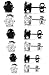 Jstyle Stainless Steel Womens Mens Cubic Zirconia Stud Earrings Pierced 6 Pairs