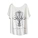 Haogo Women's Wishing Tree Print Short Sleeve T-shirt Tops