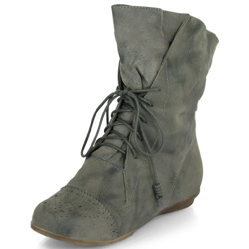 Damen bequeme und durchgehend gefütterte Halbschaftstiefeletten MQ1175 Grey Gr. 38