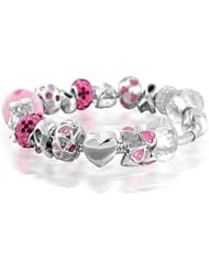 Bling Jewelry Breast Cancer Awareness Charm Bracelet 925 Sterling
