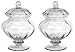 Gerson Small Glass Apothecary Jars with Lids, Set of 2