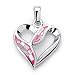Adorable Solid Sterling Silver Rhodium Plated Heart Pendant with Pink Mother of Pearl.