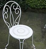 french style metal stackable garden chair - white - 40 cm W x 87 H