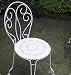 french style metal stackable garden chair - white - 40 cm W x 87 H