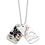 Ed Hardy Tattoo 2-piece Dog Tag Painted Necklace EHF100