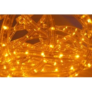 Amber 100 FT 110V-120V LED Rope light Kit, 1.0 LED spacing, Christmas Lighting, Outdoor... by 