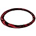 OxGord Zebra Steering Wheel Cover, Red & Black