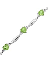 Peridot Heart and Diamond Bracelet