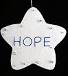 5" White Word Star "Hope" Christmas Ornament