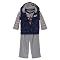 Newborn Boys' Just One Year 3-piece Trucks Cardigan Set - Blue/Gray