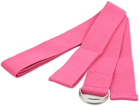 Yoga Era 6-foot Yoga Stretch Strap D-ring Belt Figure Waist Fitness Exercise Gym Training Made with the Best, Durable Cotton (Pink)