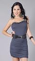 JOSHUA Beaded One Shoulder Dress