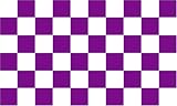 Purple and White Checkered Flag - 3 foot by 5 foot Polyester (NEW)
