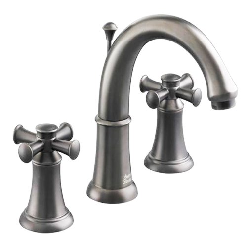 American Standard 7420.821.295 Portsmouth Widespread Lavatory Faucet with Speed Connect Drain with Cross Handles, Crescent Spout, Satin Nickel