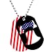 American Flag Liberty Bell ID Dog Tag Necklace