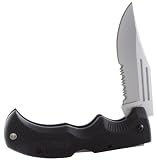 Old Timer MA1S Safe-T-Grip Folding Knife, 40-Percent Serrated with Nylon Sheath