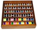 ASSORTED FLY TYING TINSEL,WIRE,THREAD 72 PC WOODEN CASE