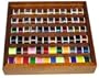 ASSORTED FLY TYING TINSEL,WIRE,THREAD 72 PC WOODEN CASE