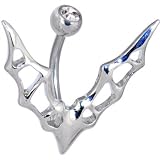 Crystalline Gem Celtic Bat Wing Belly Ring