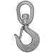 Campbell 1014 Drop-Forged Carbon Steel Latched Swivel Hoist Hook, Self Colored, 12 Trade, 10 ton Working Load Limit
