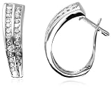 10k White Gold Diamond Double Row Hoop (1/2 cttw)