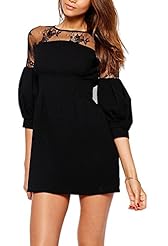 Sexy Lace Bubble Dress Short General Print  Dress