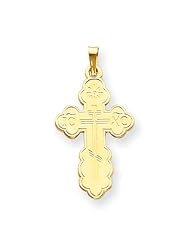 14k Eastern Orthodox Cross Pendant