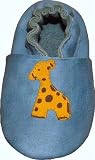 Tibet PLATEAU soft sole infant full grain baby shoes SUEDE giraffe blue